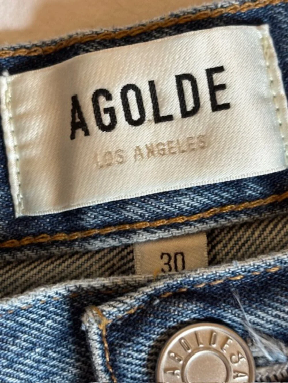 Agolde Parker Long High Rise Denim Shorts Women's Size 30